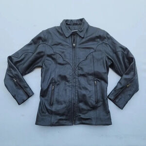 Unik Premium Heavy Black Genuine Leather Jacket Motorcycle Biker Removable Liner